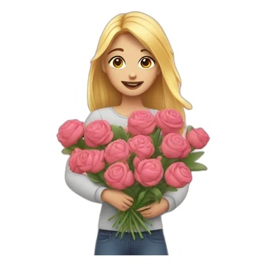 Girl wants flowers  sticker