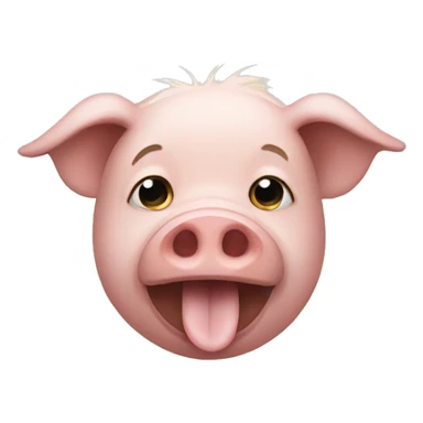 pig with monkey fac sticker