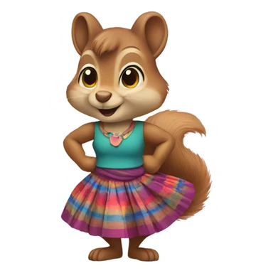 Squirrel wearing a skirt sticker