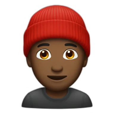 black man in red beanie hat sticker