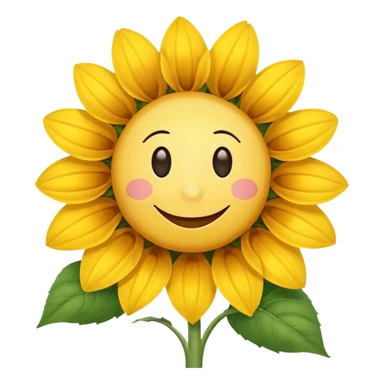 make a sunflower with a white disc in the middle with a smiley face, make it have 6 yellow petals and remove the cheeks nose and eyebrows sticker