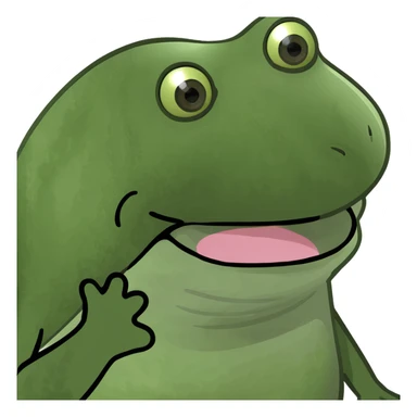 Tongue out with hands to the side  sticker