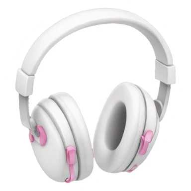 White headphones with pink bows sticker
