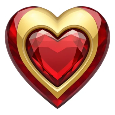 Gold heart with garnet trim on the outside  sticker