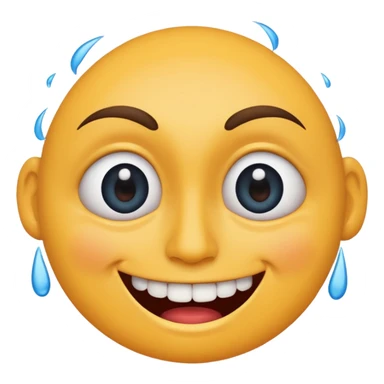 crazy smile with tear coming out of eye sticker