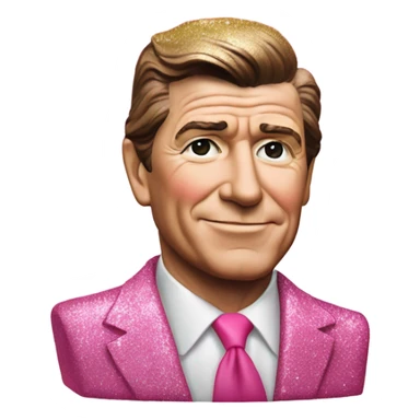 Pink ombre Ronald Regan statue with glitter sticker