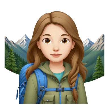 girl back packing mountains background  sticker