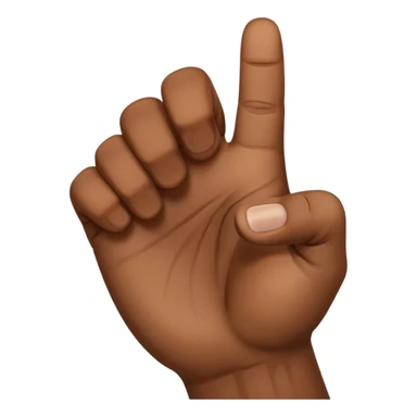 right hand with brown skin, fist closed, thumb extended outward, palm facing camera, clear details sticker
