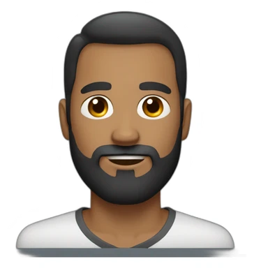 Beard man with short cut and dark yeas sticker