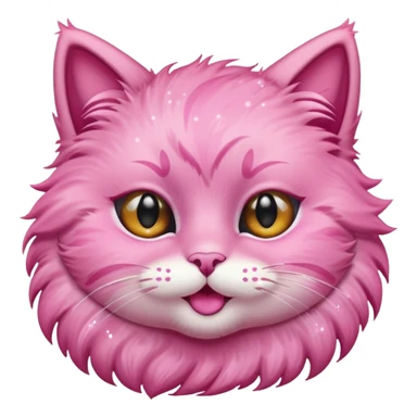 pink cat with glitter winking its right eye sticker