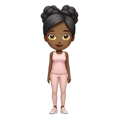 black hair yoga girl with tan skin light pink clothes n sticker