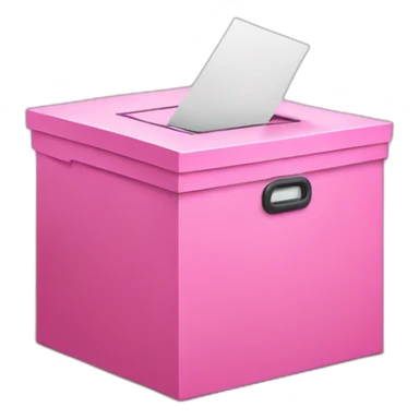 Pink voting ballot box sticker