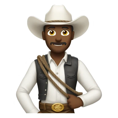 White cowboy with lasso sticker