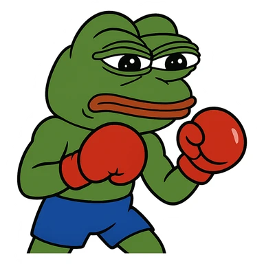 create a pepe boxing, white background sticker