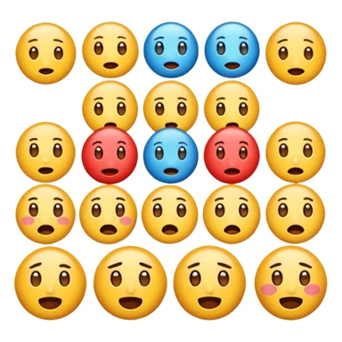 Faça 6 emojis com várias expressões como se estivesse explicando algo  sticker