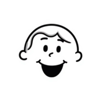 hand-drawn face laughing with simple lines sticker