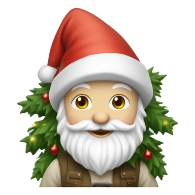 Cute gnome with Christmas tree  sticker