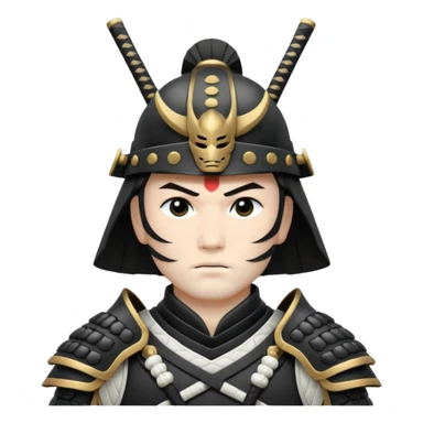 I want a black and white samurai. It is for an icon. sticker