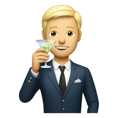 Blond man drinking martini sticker
