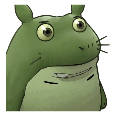 Totoro pogchamp emoji with big eyes sticker