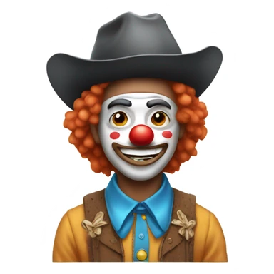 Clown with cowboy hat sticker