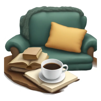 cozy book, with a cup of coffee sticker