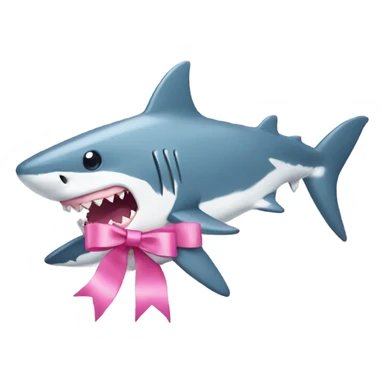 shark with a pink bow sticker