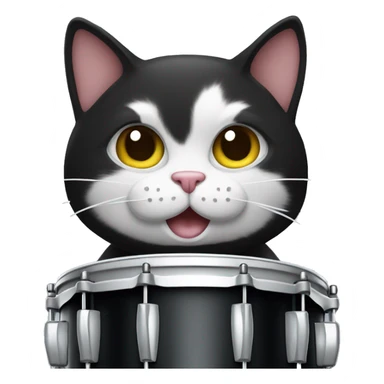Tuxedo cat drummer sticker