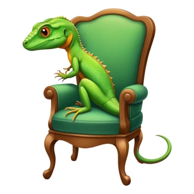 The lizard is sitting on the chair. sticker