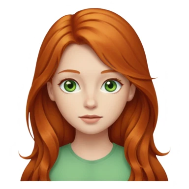 Beautiful ginger head girl with long hair and light green eyes sticker