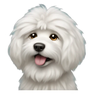 fluffy dog portrait closeup mouth closed sticker