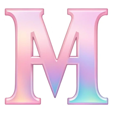 Iridescent pastel pink romantic formal elegant sophisticated cultured neat pretty beautiful Font setting icon with letter H sticker