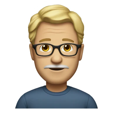 50 year old male with sandy blonde hair and glasses, no facial hair and a little overweight sticker