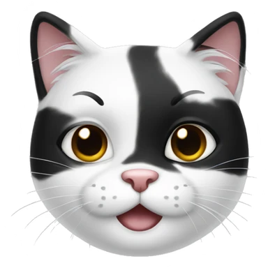 Cute black and white kitty  sticker