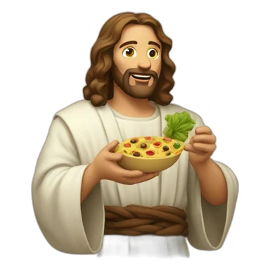 Jésus eating fricadelle sticker