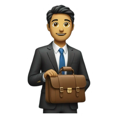 student in a suit and a briefcase sticker