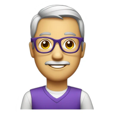 nerd emoji with purple eyeglasses sticker