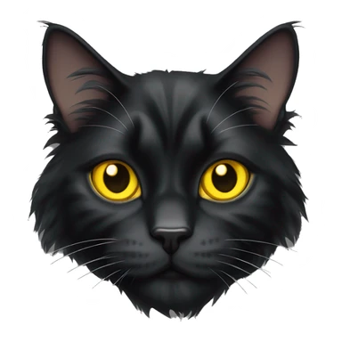 Black Maine coon cat with yellow eyes sticker