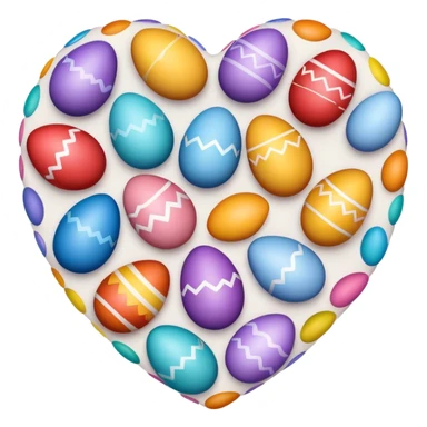 make a real heart shape. easter eggs sticker