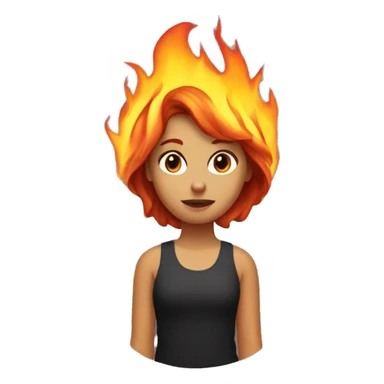 Girl with hair made of fire sticker