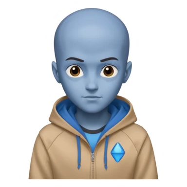 Megamind with a tan hoodie sticker