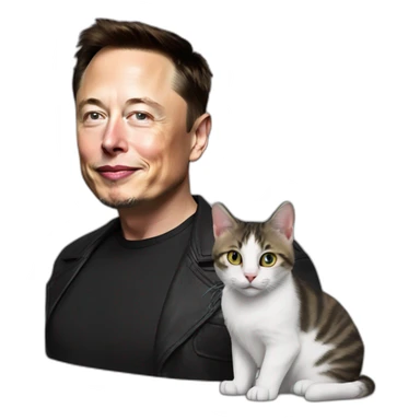 Elon musk with cat sticker