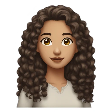 19 year old maghrebian dark long curly haired girl with brown eyes sticker