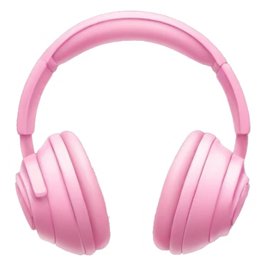 wireless all soft pink headphones icon style sticker