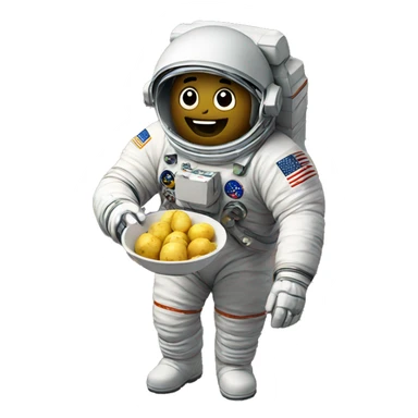 astronaut eating potatoes sticker