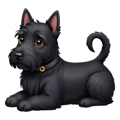 Black Scottish terrier relaxing  sticker
