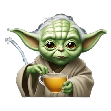 Maître yoda qui boie un buble tea  sticker