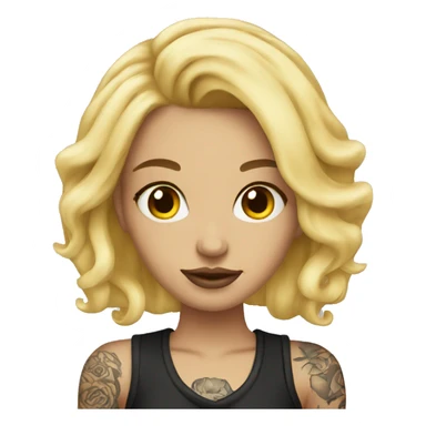 blonde girl tattooed sticker