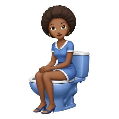 African American lady sitting in toilet sticker