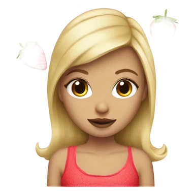 strawberry coquette blonde girl sticker